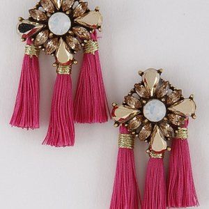 Three Tassel Pendant Earrings